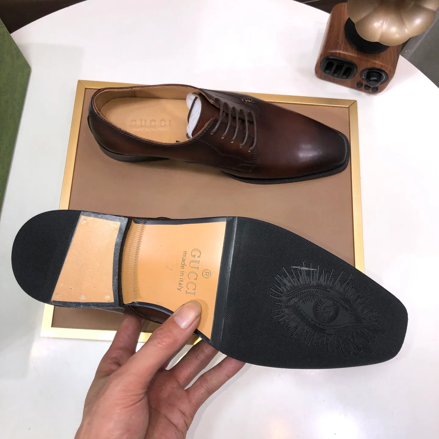 Men's shoes 💰580💰[GUCCI—Gucci] The latest high-end version of Gucci. Official website new model. Available at the same time at counters, the uppers are made of original cowhide imported from Italy/matched with the original special material splicing design concept; "highlight, high-end, grade, extravagance" and exquisite workmanship (original mesh fabric) sole: original factory special outsole size (38-45) (custom-made 45 non-returnable)